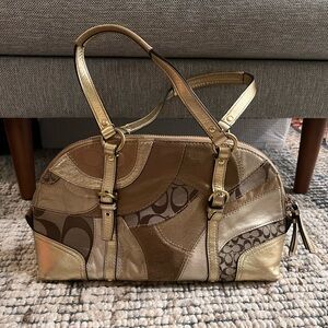 Authentic Coach Gold Shoulder Bag